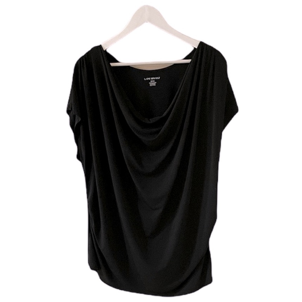 Lane Bryant Black Cowl Neck Jersey Tee 22/24